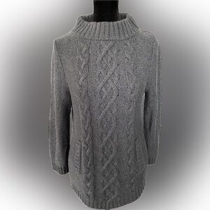 J. Crew Cable Knit Wool/Cashmere Blend Sweater - Size Medium